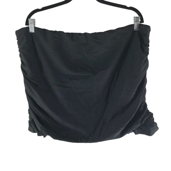 Raisins Curve Plus Size Calina Solids Echo Skirt Swim Bikini Bottom Black 24W - Picture 2 of 7